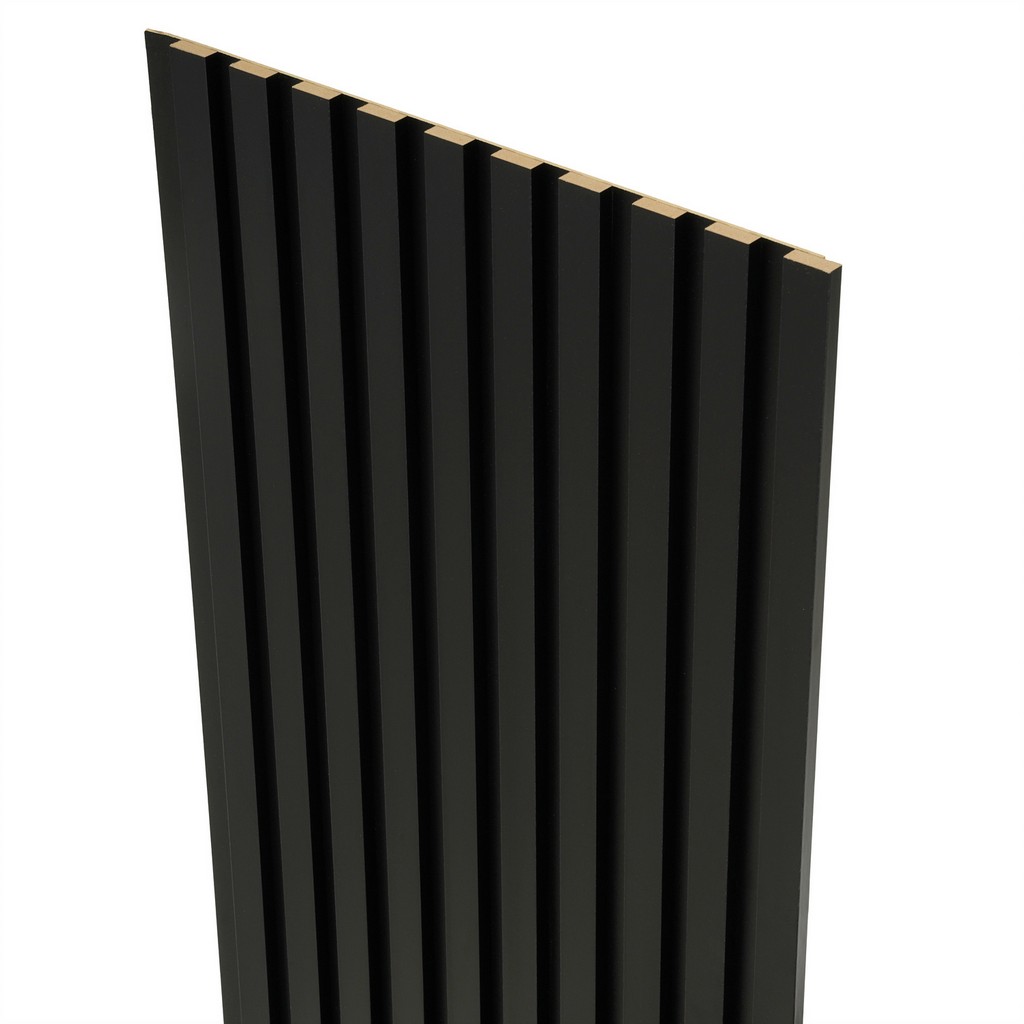 Lamele Ścienne na Płycie 275x45cm Panele Dekoracyjne CZARNE