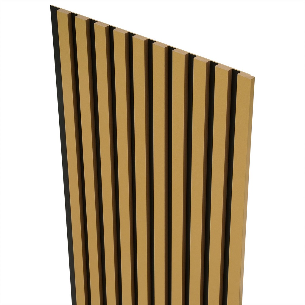 Lamele Ścienne na Płycie 275x45cm Panele Dekoracyjne ZŁOTE