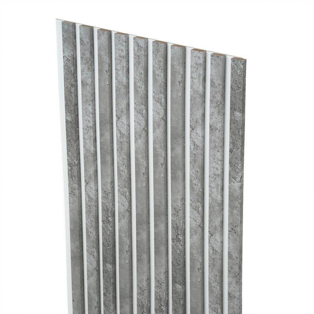 Lamele dekoracyjne na białej płycie 275x45cm BETON