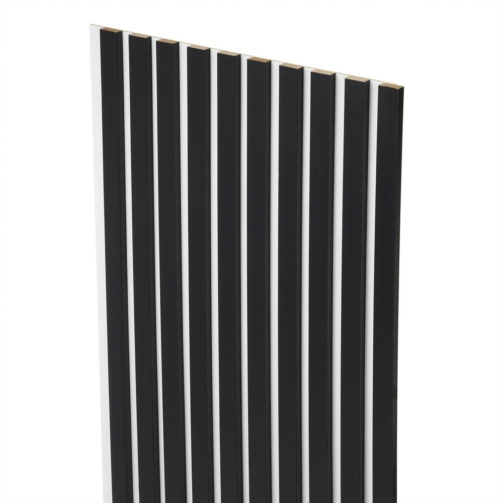 Lamele dekoracyjne na białej płycie 275x45cm CZARNE